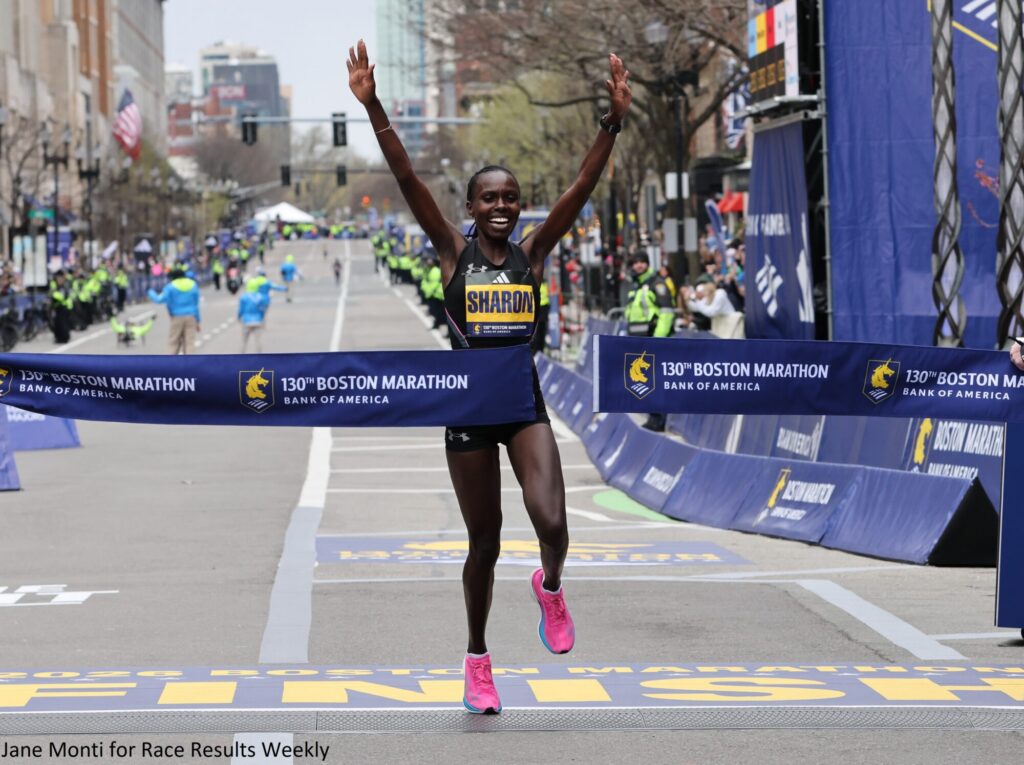 Lokedi Boston Marathon Tape Break CROP 2026 Jane Monti With Credit