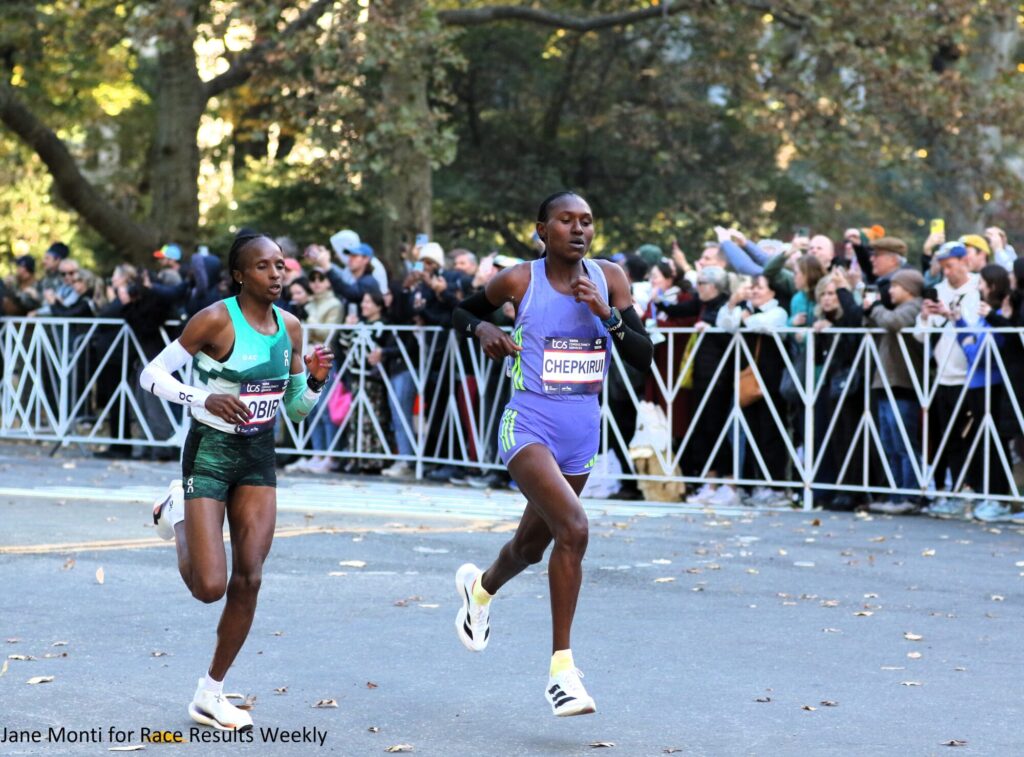 Obiri Chepkirui 2 CROP NYCM Mile 25 2024 Jane Monti With Credit