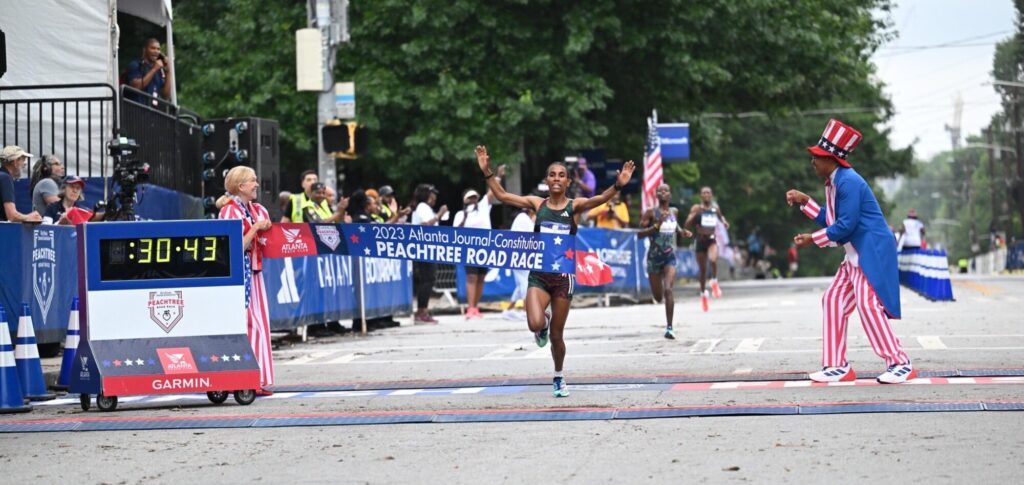 Tesfay Winning Peachtree 2023 Courtesy ATC